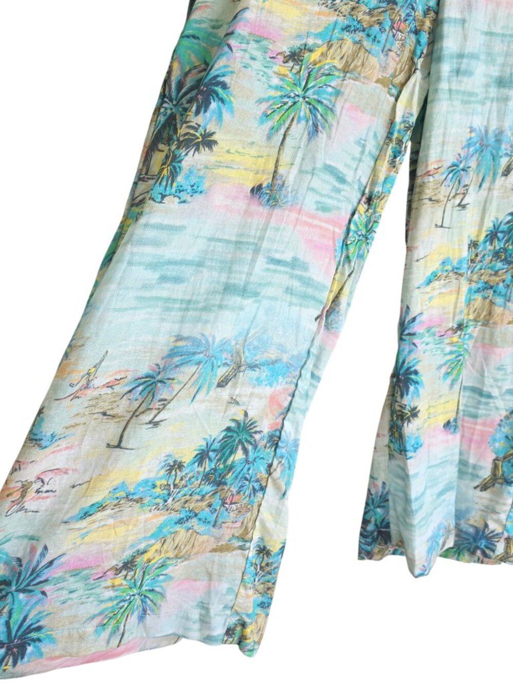 NWT C & C California wide-leg tropical print beach pants summer light weight - Picture 9 of 13